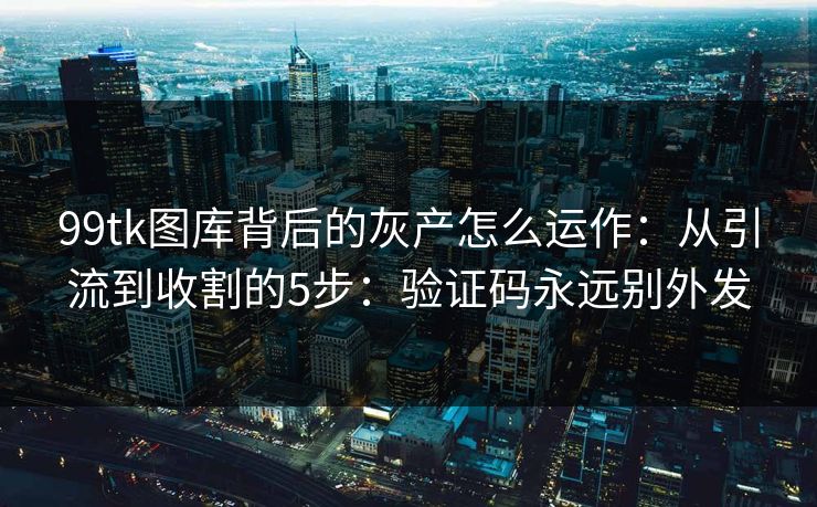 99tk图库背后的灰产怎么运作：从引流到收割的5步：验证码永远别外发