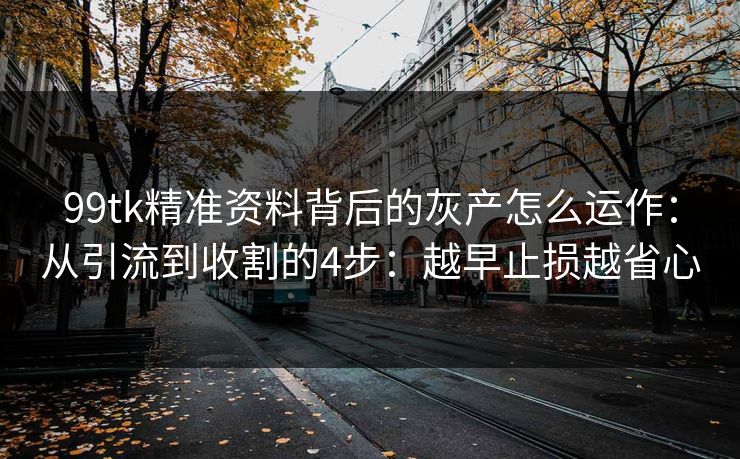99tk精准资料背后的灰产怎么运作：从引流到收割的4步：越早止损越省心