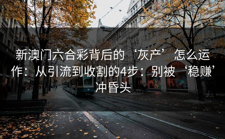 新澳门六合彩背后的‘灰产’怎么运作：从引流到收割的4步：别被‘稳赚’冲昏头