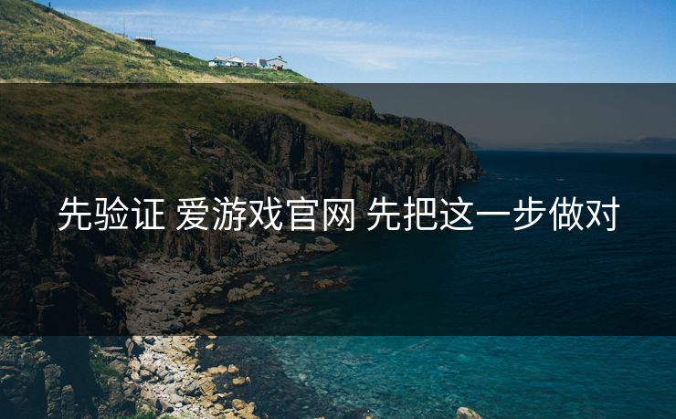 先验证 爱游戏官网 先把这一步做对